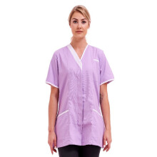 (Lilac, S) Women's Poly Cotton Asymmetric V Neckline Tunic