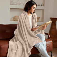 (Super King Fleece Throw Blanket (230 x 270 cm), Camel Blanket) Soft Large Blanket Faux Fur Fleece Throw Sofa Bed