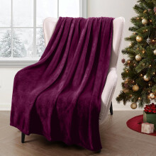 (Single Fleece Throw Blanket (130 x 150 cm), Purple Blanket) Soft Large Blanket Faux Fur Fleece Throw Sofa Bed