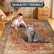 (160 x 230 cm- Large Rug Living Room Bedroom/Traditional Carpet, Majestic Cashmere) Non Slip Rugs Living Room Traditional Carpet Rug
