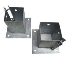 (Galvanised , Pack of 2) Bolt Down Fence Post Supports 6" (Bolt Grip)