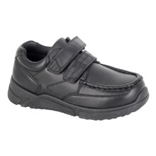 (UK Size 11) ROUTE 21 MAXWELL C1657A Boy's School Touch Fastening One Bar Apron Boat Shoes