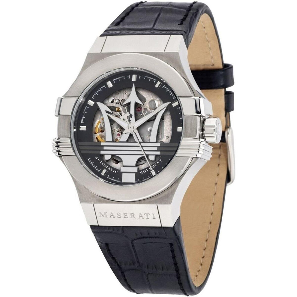 Maserati R8821108038 Potenza Skeleton Dial Men's Watch Black