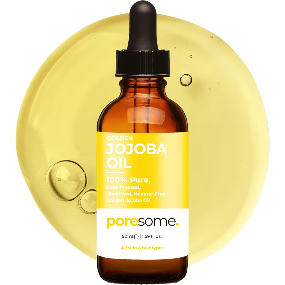 Poresome Golden Jojoba Oil For Hair & Skin - 100% Pure