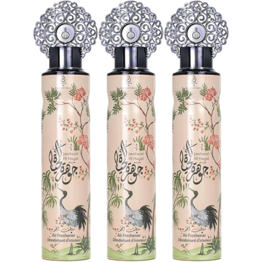 Arabiyat Jawharat Al Hayat Air Freshener, 300ml, Pack of 3 Made in UAE