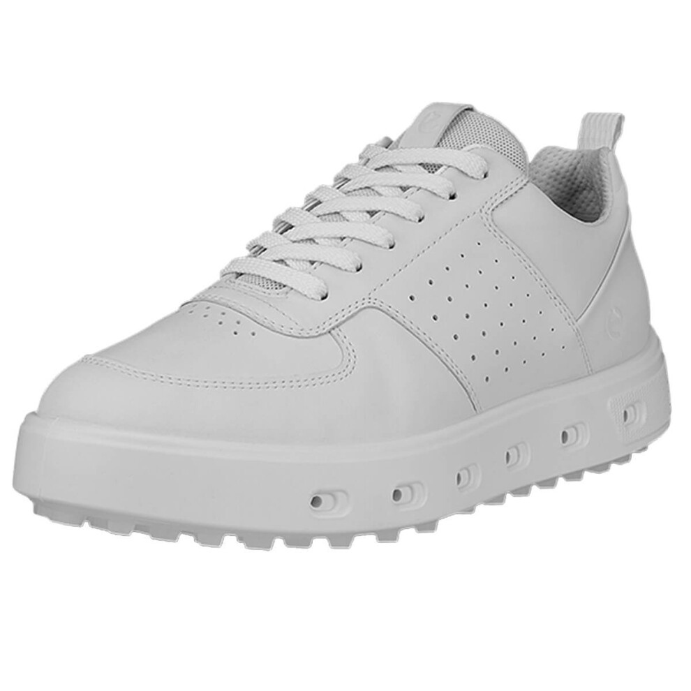 (UK 5-5.5, White) Ecco Womens 2025 Street 720 Leather Waterproof Hybrid Spikeless Golf Shoes