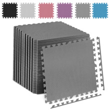 (Grey, 48Pcs (192 sq.ft)) Gym Floor Mat Eva Foam Exercise Interlocking Tiles