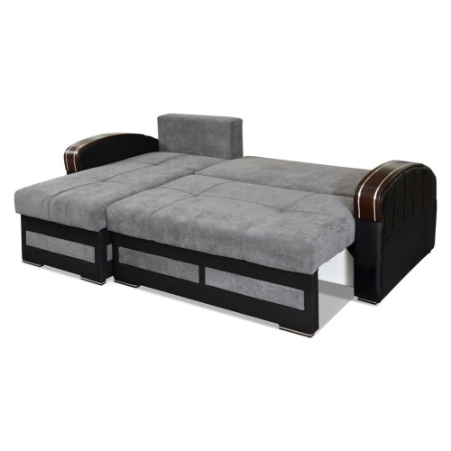 MN Furniture (Grey, Right Corner) Sydney Ottoman Storage Corner Sofa Bed 2