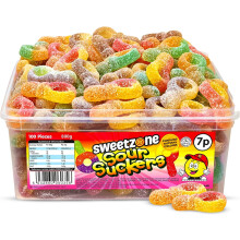 Sweetzone Sour Suckers 800g Tub - fruit flavoured dummies