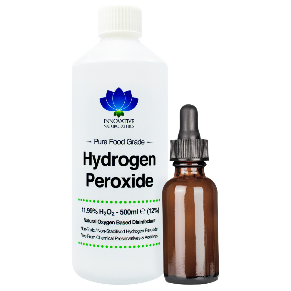 Food Grade Hydrogen Peroxide 12% 500ml with Free 50ml Glass Dropper