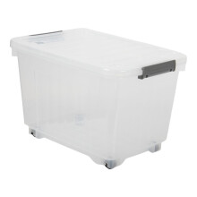 (Single) Jolie Max 16L Storage Boxes with Wheels. Stackable & Transparent, Lids & Buckles.