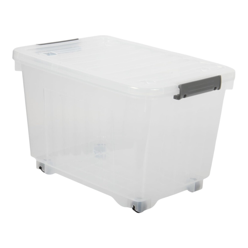 Jolie Max (Single) 16L Storage Boxes With Wheels. Stackable & Transparent, Lids & Buckles.