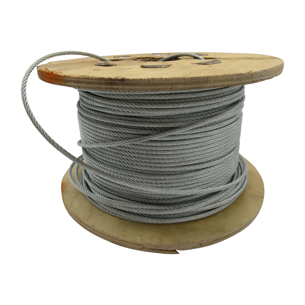 (50M (7X7), 4Mm) Galvanised Wire Rope Cable 7X7 1.5Mm - 8Mm (Reels) 600988561359