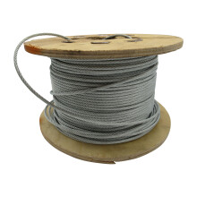 (100M (7X7), 4MM) Galvanised Wire Rope Cable 7x7 1.5MM - 8MM (Reels)