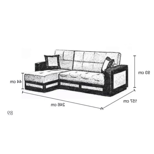 MN Furniture (Grey, Left Corner) Halifax Fabric Ottoman Storage Corner Sofa Bed 2