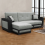MN Furniture (Grey, Left Corner) Halifax Fabric Ottoman Storage Corner Sofa Bed 1