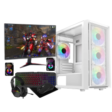 Luna White Gaming PC Bundle i5 16GB RAM 1TB+256GB SSD GT1030 4GB 22" + Speakers