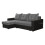 MN Furniture (Grey, Left Corner) Scotia Fabric Ottoman Storage Corner Sofa Bed 3
