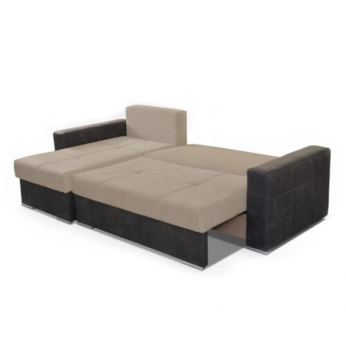 MN Furniture (Brown, Right Corner) Scotia Fabric Ottoman Storage Corner Sofa Bed 2