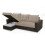 MN Furniture (Brown, Right Corner) Scotia Fabric Ottoman Storage Corner Sofa Bed 4