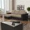 MN Furniture (Brown, Left Corner) Scotia Fabric Ottoman Storage Corner Sofa Bed 1