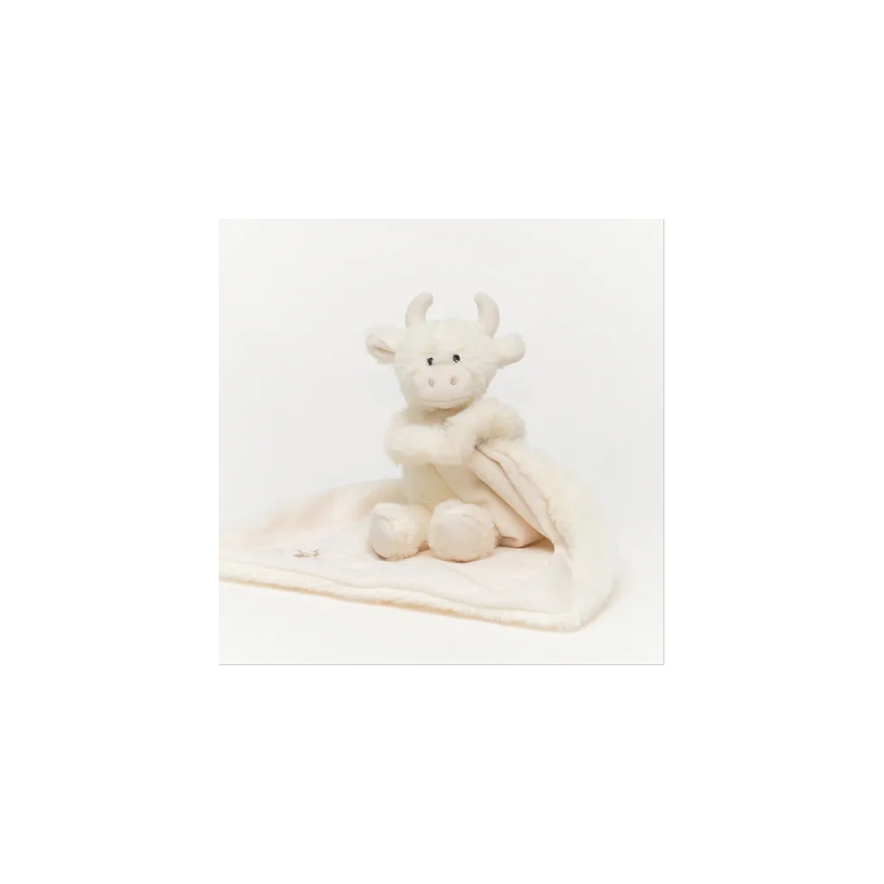 Highland Coo Plush Baby Toy Soother Comforter Cream Kilts Wi Hae