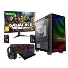 Abyss Mini Gaming PC Bundle i5 16GB RAM 1TB+512GB SSD GT1030 4GB 22" M + Speakers