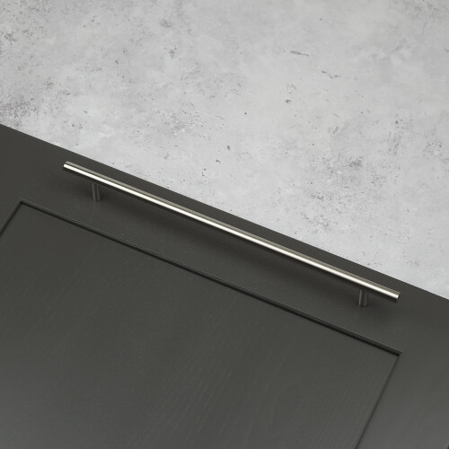 Brushed Nickel Silver T-Bar Handle With 256mm Hole Centres 2