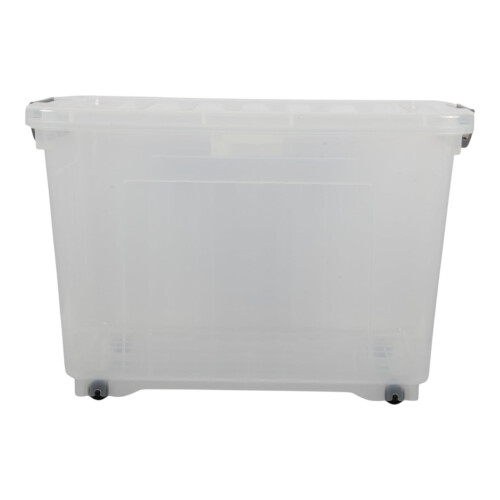 (Single) Jolie Max 44L Storage Boxes with Wheels. Stackable & Transparent, Lids & Buckles 2