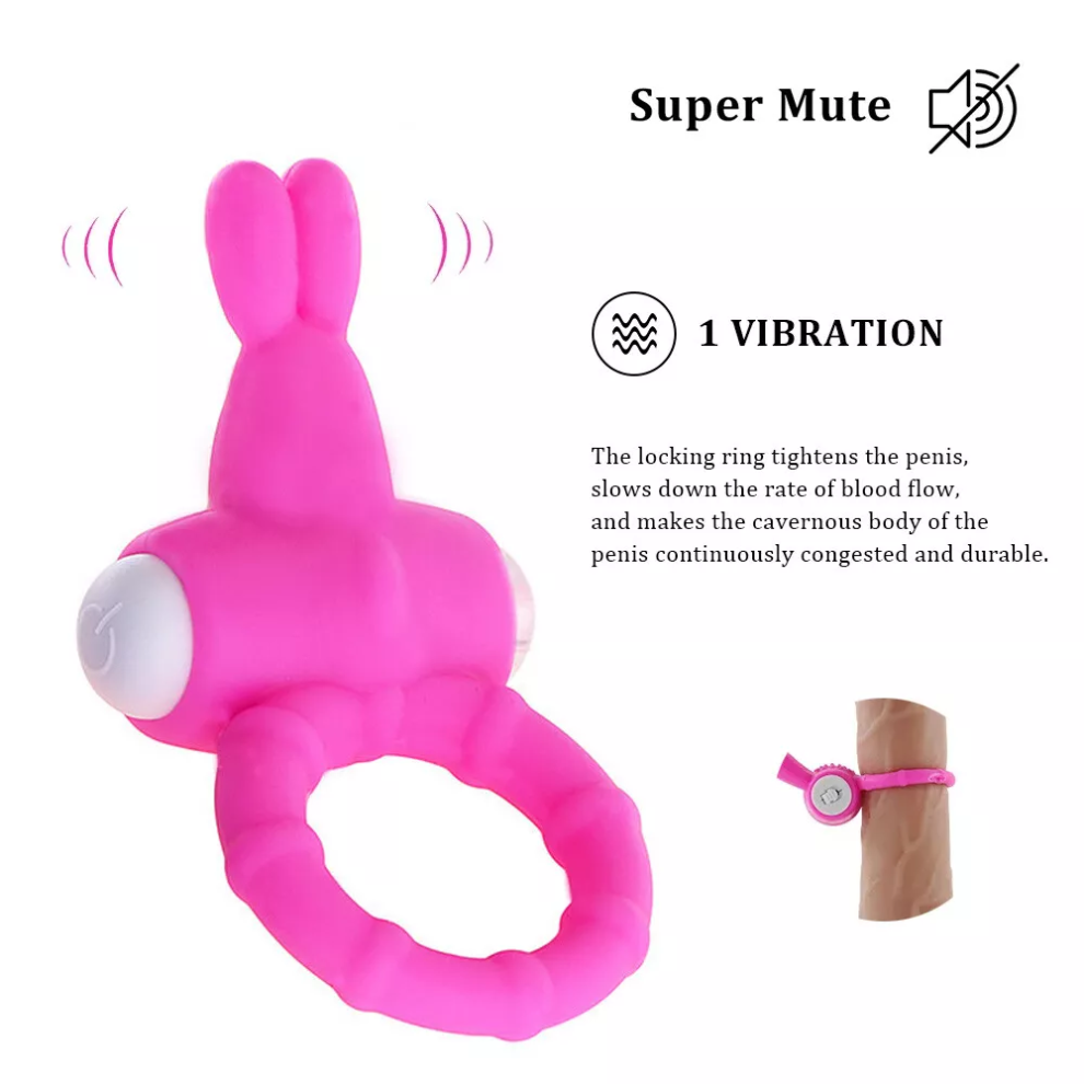 Vibrating Silicone Cock Ring - Clitoral Stimulator for Couples