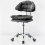 (Grey) Modern Adjustable Desk Chair Stool with Backrest 3