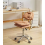 (Brown) Modern Adjustable Desk Chair Stool with Backrest 5