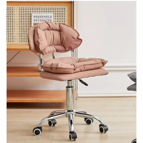 (Brown) Modern Adjustable Desk Chair Stool with Backrest 2