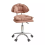 (Brown) Modern Adjustable Desk Chair Stool with Backrest 8