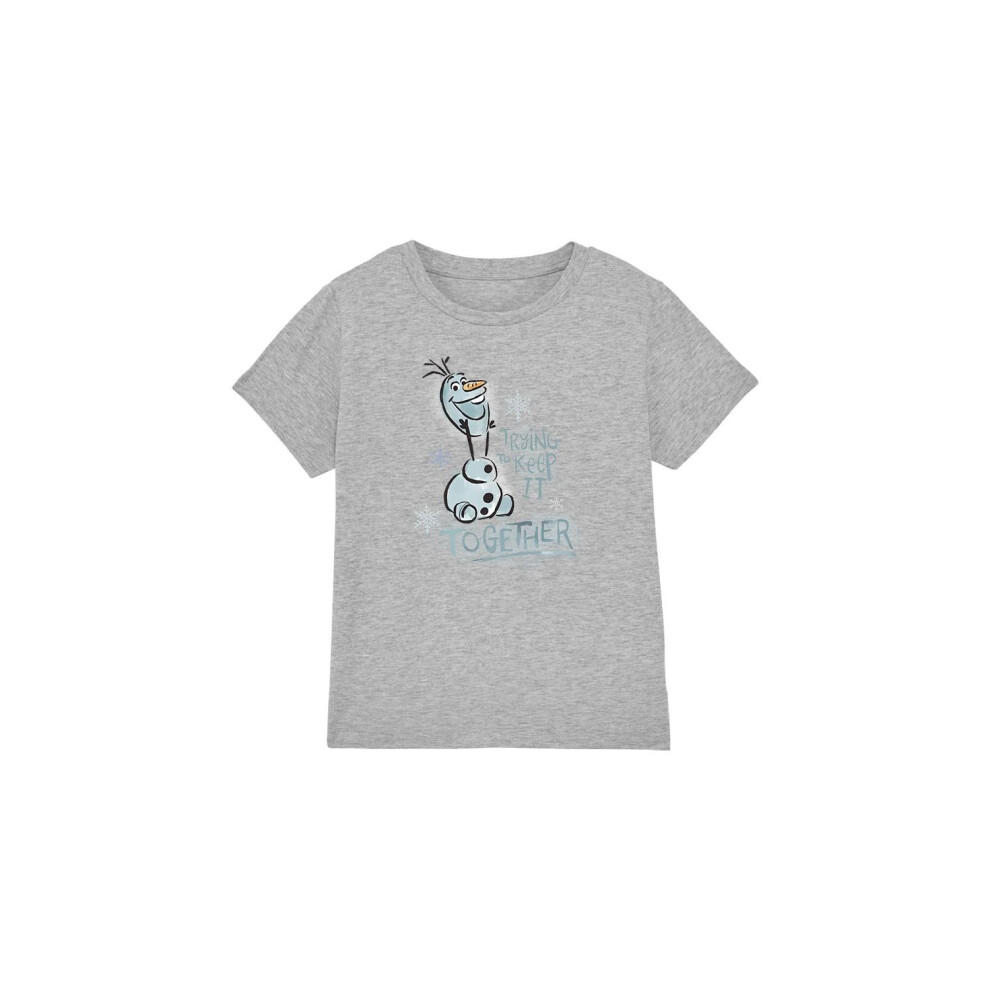 (7-8 Years, Sport Heather) Frozen Childrens/Kids Trying To Keep It Together Olaf T-Shirt
