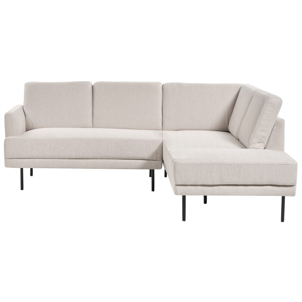 Left Hand 4 Seater Fabric Corner Sofa Beige BREDA