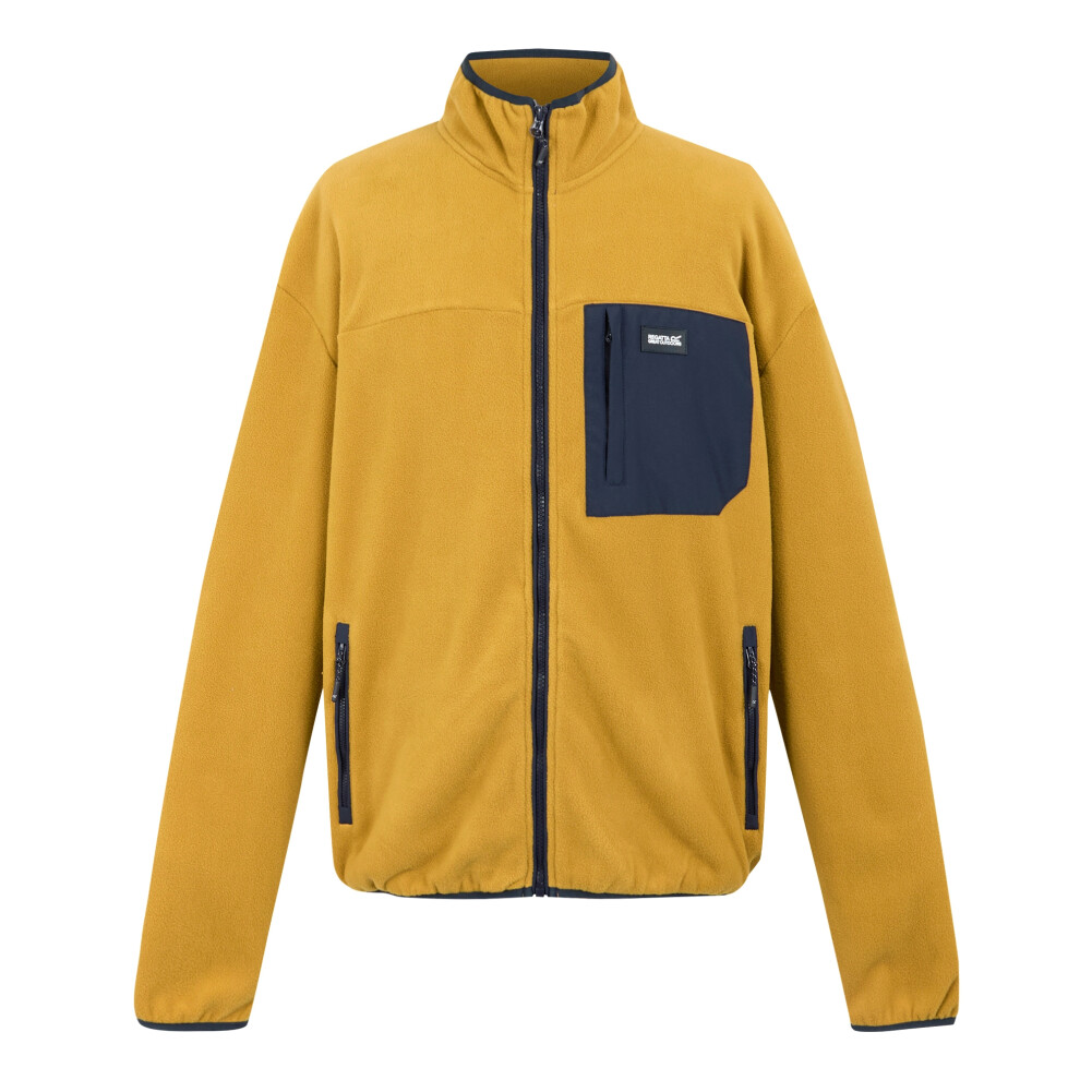 (5XL, Mustard/Navy) Regatta Mens Frankie Full Zip Fleece Jacket