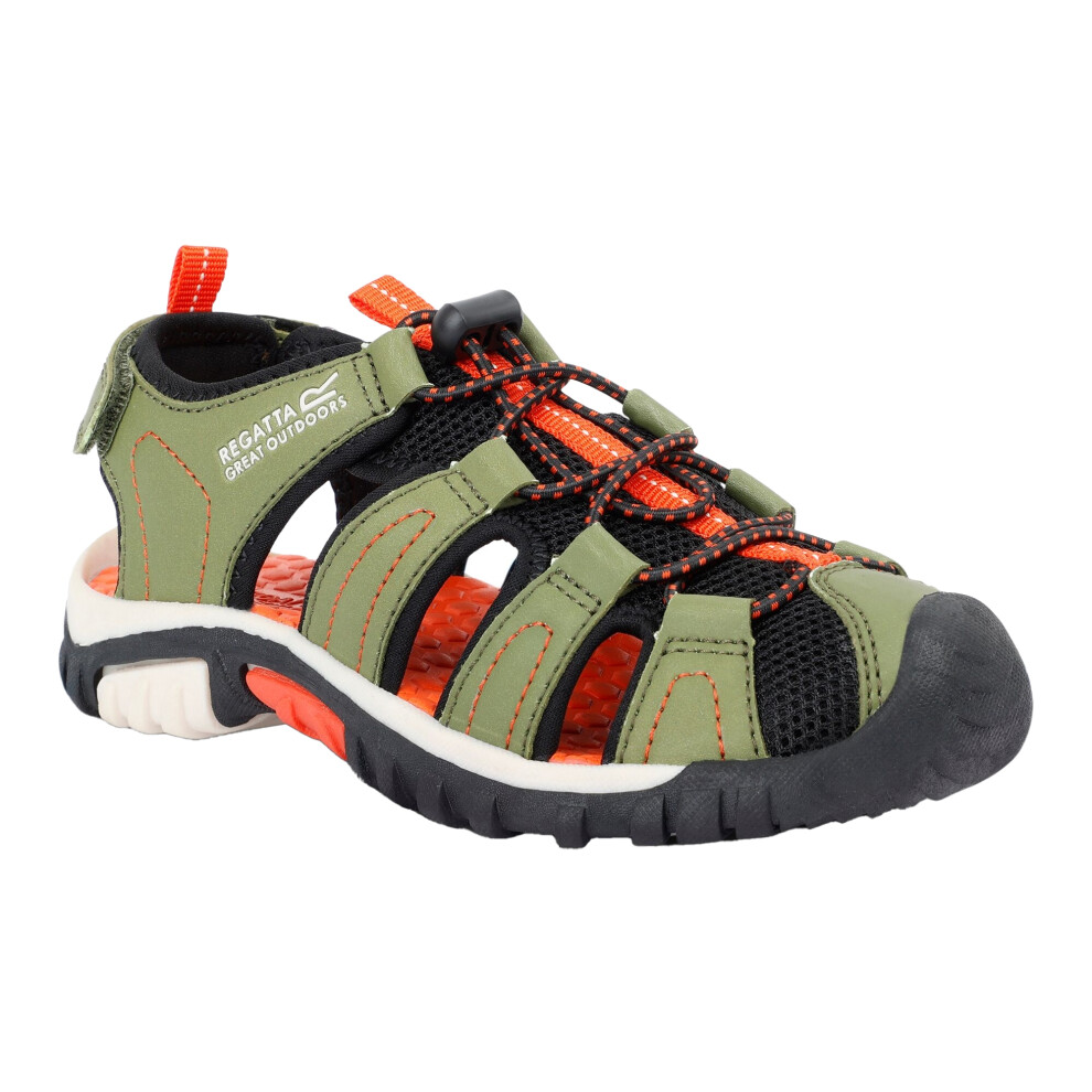 (12 Child UK, Nephrite Green/Tango) Regatta Childrens/Kids Westshore Sandals