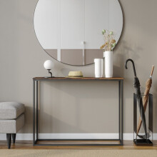 (Rustic Brown & Black Legs) 107cm Stand Entry Console Table Hallway Entrance