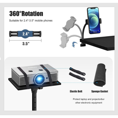 Projector Stand,Adjustable Portable Laptop Tripod Stand with Gooseneck 2