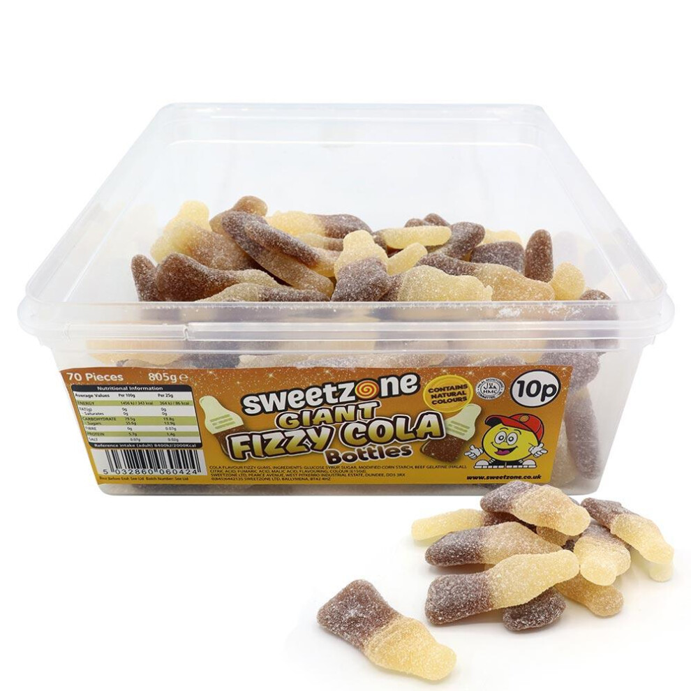 Phoenix Sweetzone Giant Fizzy Cola Bottles 805G Tub - Cola Flavour Bottle