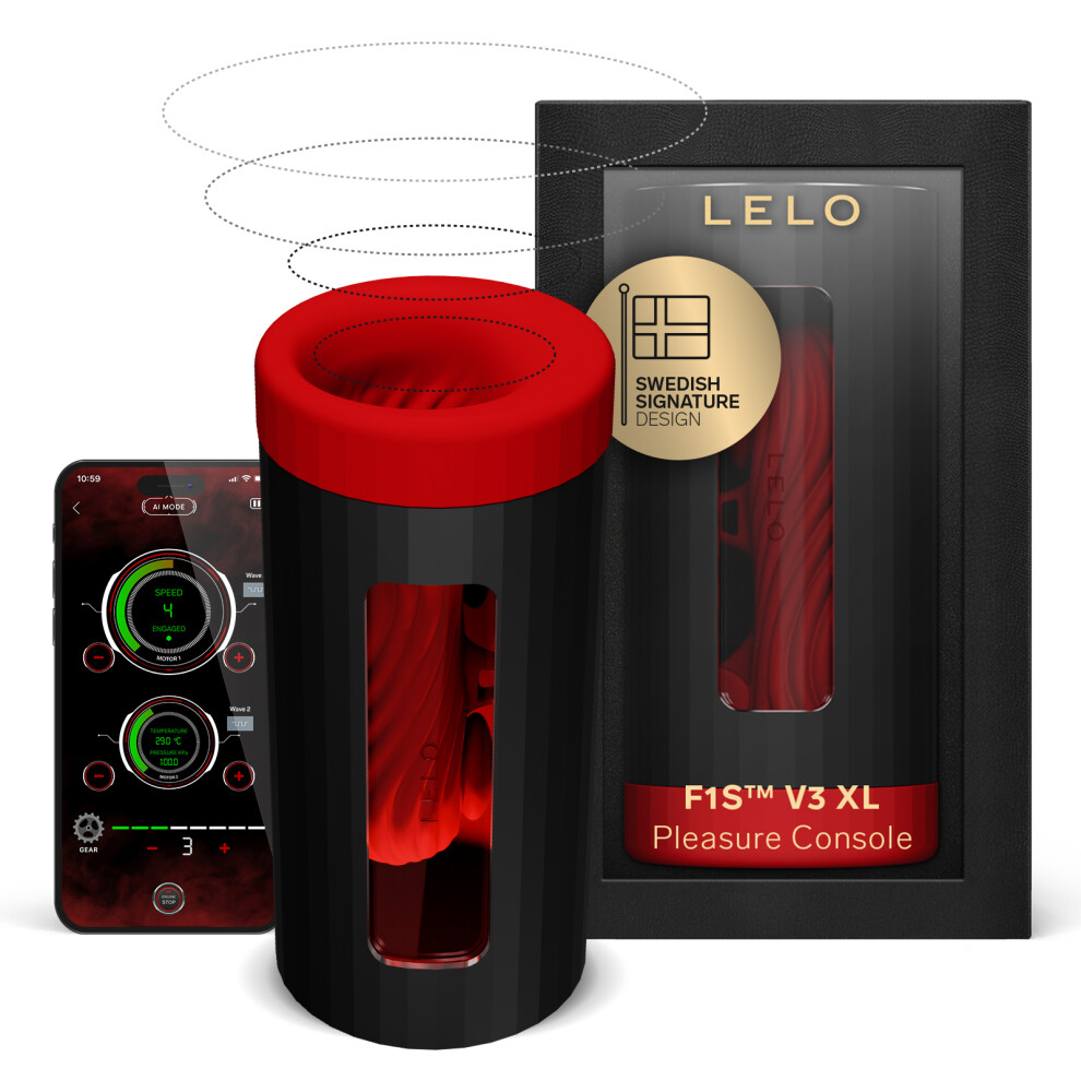 Lelo (Red, Xl) F1s V3 Male Pleasure Console With Bluetooth App, 8 Pleasure Settings And An Interactive Ai Mode
