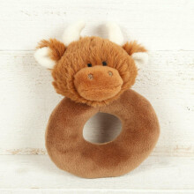 Jomanda Scottish Brown Highland Cow Coo Unisex Childs Rattle