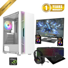 Gaming PC Bundle i7 16GB RAM 1TB+128GB SSD GT1030 4GB / 22" Monitor + Speakers