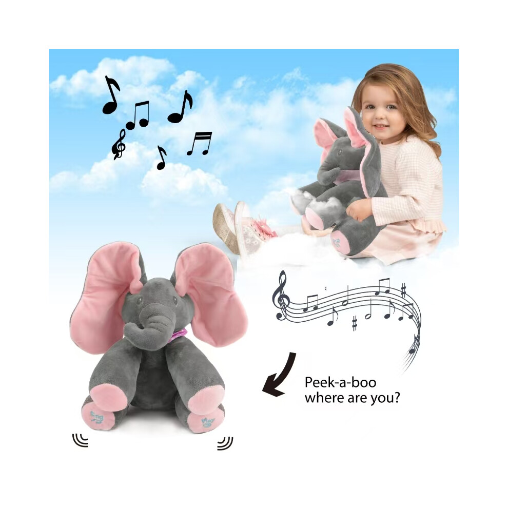 Alivio Peek A Boo Talking Singing Elephant Plush Huggable Baby Toy