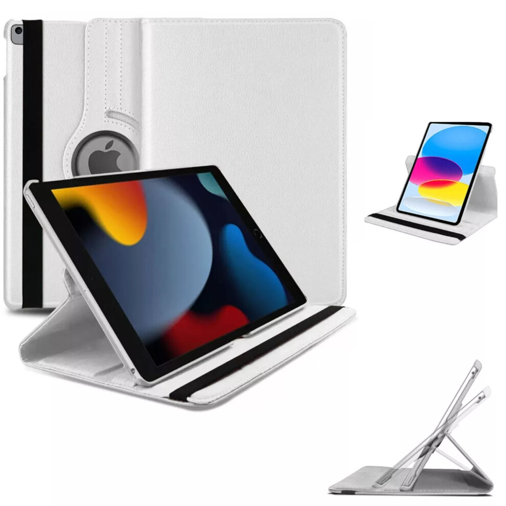 (For iPad Pro 11" (2024), White) Case for For iPad Air 13 M2/Pro 11-inch 2024 Leather 360 Rotate Cover UK