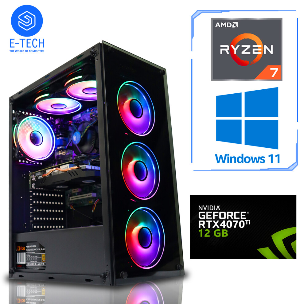 (AMD Ryzen 5 8600G, RTX 3060 (12GB)) Gaming PC AMD Ryzen 7 8700G 32GB-RTX 4070Ti M.2W11-image-OPC-PFYJTVM-NEW