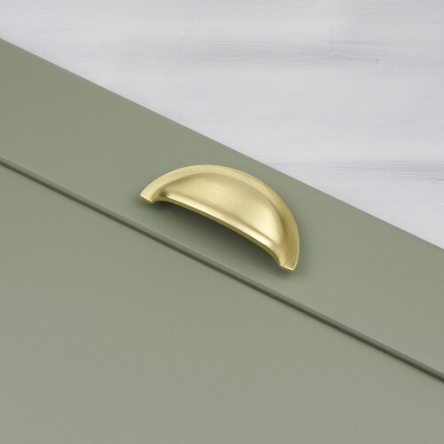 (76mm Cup Handle	) 160mm Brushed Brass Handle 76mm Cup Handle & Knob 2