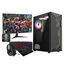 Gaming PC Bundle i7 16GB RAM 1TB+128GB SSD GT1030 4GB / 22" Monitor + Speakers