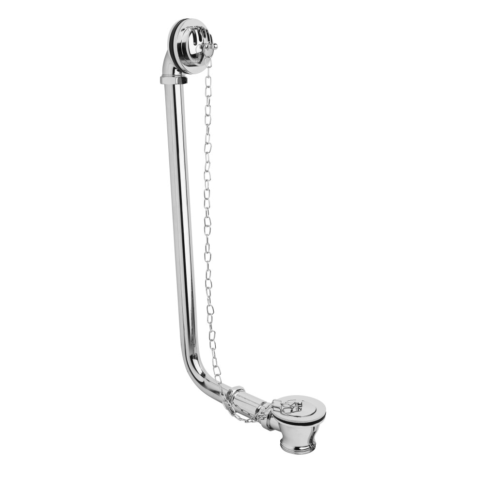 Traditional Exposed Bath Waste, Suitable for Baths up to 20mm Thick, Chrome, 465 x 70 x 220mm